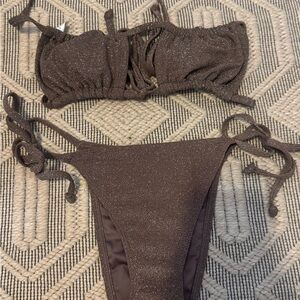 Sparkly Brown Bikini Set